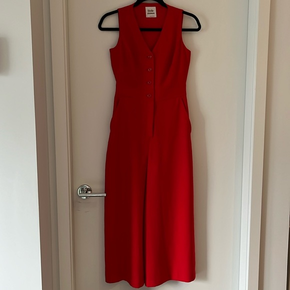 ARITZIA LITTLE MOON LAVENDER JUMPSUIT IN GOJI BERRY LIKE NEW - Picture 2 of 7